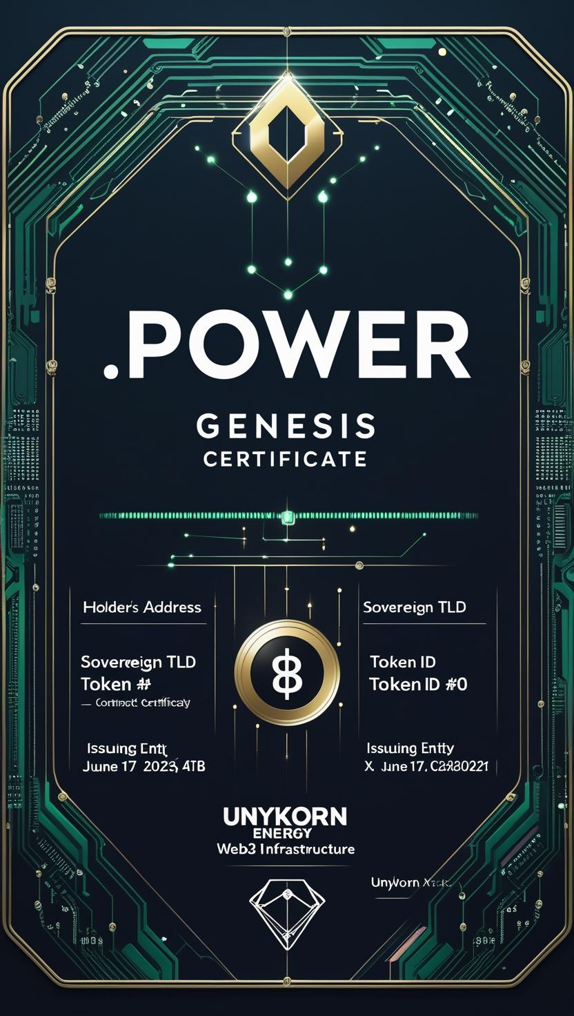 Power Genesis institutional certificate for energy production evidence